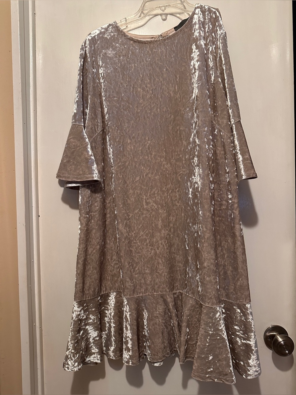 Sunday in Brooklyn Crushed Velvet Champagne/Silver Mini Dress